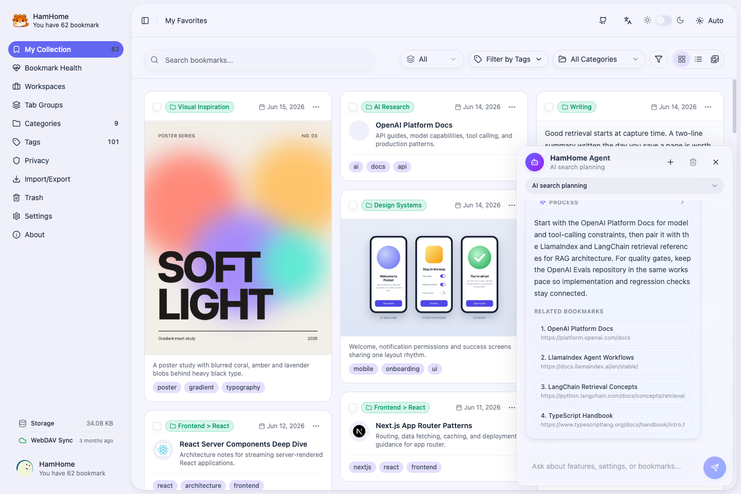 HamHome AI Agent extension assistant screenshot